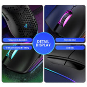 XUNSVFOX XYH80 Hollow Hole Rechargeable Wireless Gaming Mouse RGB Light Computer Office Mouse(Blue)