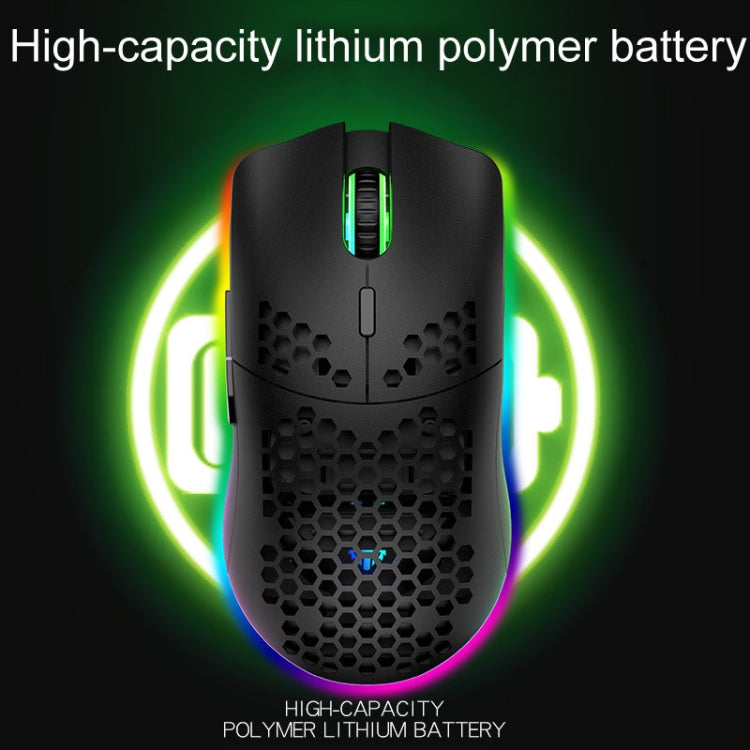 XUNSVFOX XYH80 Hollow Hole Rechargeable Wireless Gaming Mouse RGB Light Computer Office Mouse(Blue)