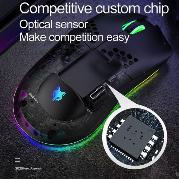 XUNSVFOX XYH80 Hollow Hole Rechargeable Wireless Gaming Mouse RGB Light Computer Office Mouse(Blue)