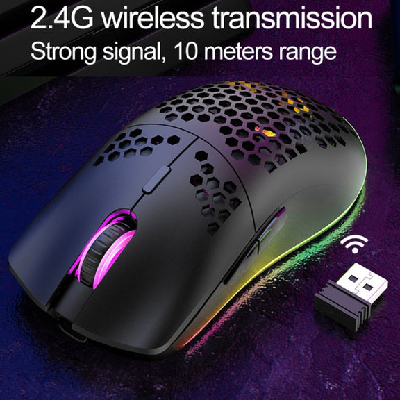 XUNSVFOX XYH80 Hollow Hole Rechargeable Wireless Gaming Mouse RGB Light Computer Office Mouse(Blue)