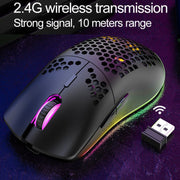 XUNSVFOX XYH80 Hollow Hole Rechargeable Wireless Gaming Mouse RGB Light Computer Office Mouse(White)