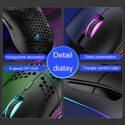 XUNSVFOX XYH90 Wired Hollow Hole Mouse RGB Illuminated Macro Programming Gaming Mouse(Black)