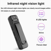 Mrobo D3 1080P Rotating Camera HD Infrared Night Recording Pen, Size: No Memory(Black)