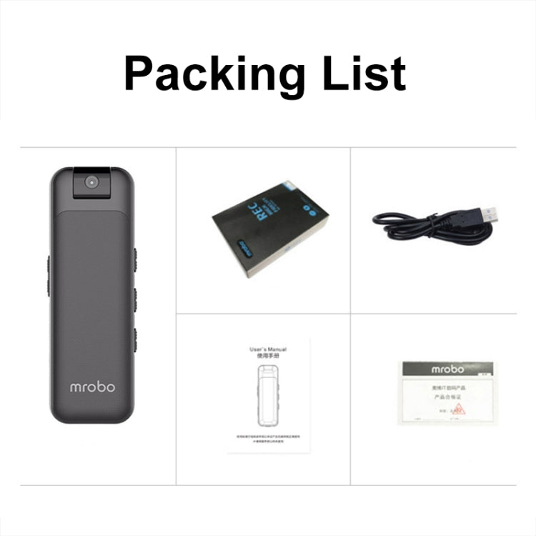 Mrobo D3 1080P Rotating Camera HD Infrared Night Recording Pen, Size: No Memory(Black)