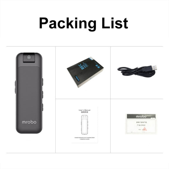 Mrobo D3 1080P Rotating Camera HD Infrared Night Recording Pen, Size: 64GB(Black)