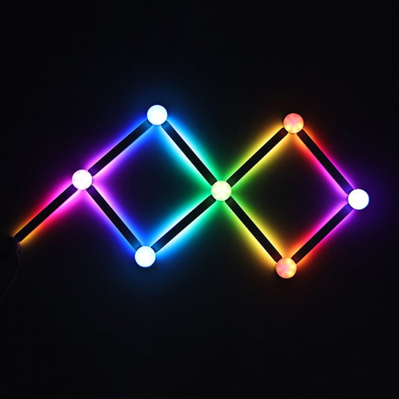 JSK-P30 9 Sections Smart WiFi Bluetooth Splicing Atmosphere Light Sound Control Constellation Light Support Amazon Alexa / Google Assistant / DuerOS US Plug(White)