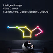 JSK-P30 9 Sections Smart WiFi Bluetooth Splicing Atmosphere Light Sound Control Constellation Light Support Amazon Alexa / Google Assistant / DuerOS UK Plug(White)