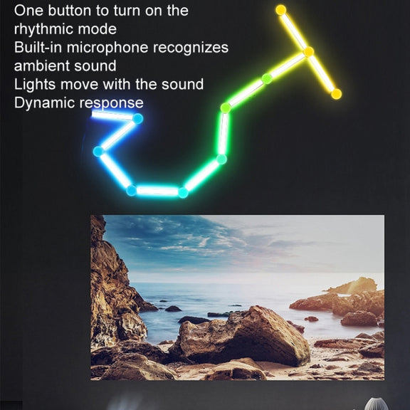 JSK-P30 9 Sections Smart WiFi Bluetooth Splicing Atmosphere Light Sound Control Constellation Light Support Amazon Alexa / Google Assistant / DuerOS EU Plug(White)