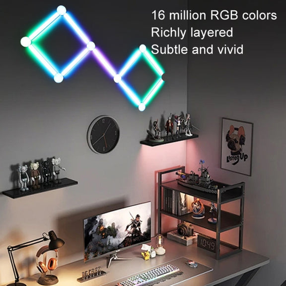 JSK-P30 9 Sections Smart WiFi Bluetooth Splicing Atmosphere Light Sound Control Constellation Light Support Amazon Alexa / Google Assistant / DuerOS AU Plug(White)