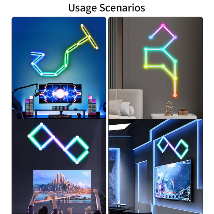 JSK-P30 9 Sections Smart WiFi Bluetooth Splicing Atmosphere Light Sound Control Constellation Light Support Amazon Alexa / Google Assistant / DuerOS UK Plug(White)