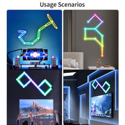 JSK-P30 9 Sections Smart WiFi Bluetooth Splicing Atmosphere Light Sound Control Constellation Light Support Amazon Alexa / Google Assistant / DuerOS UK Plug(White)