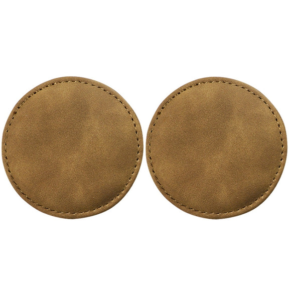 2pcs/ Set Car Suede Anti-Slip Water Coaster Car Interior Decoration(Brown)