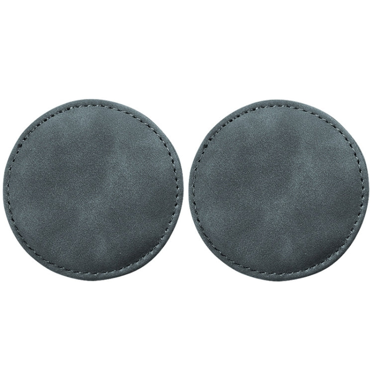 2pcs/ Set Car Suede Anti-Slip Water Coaster Car Interior Decoration(Gray)
