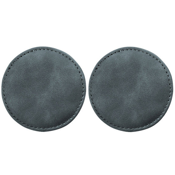 2pcs/ Set Car Suede Anti-Slip Water Coaster Car Interior Decoration(Gray)