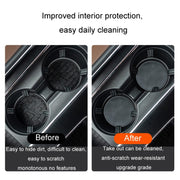 2pcs/ Set Car Suede Anti-Slip Water Coaster Car Interior Decoration(Black)