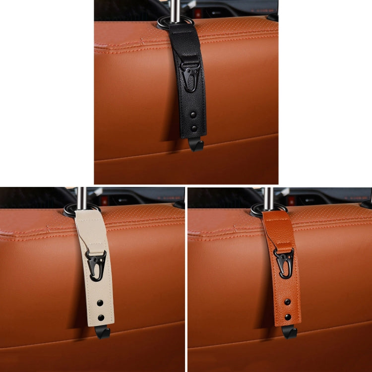 Car Seat Back Multifunctional Storage Metal Hook(Beige)