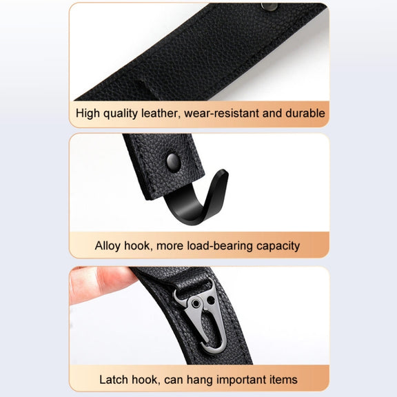 Car Seat Back Multifunctional Storage Metal Hook(Black)