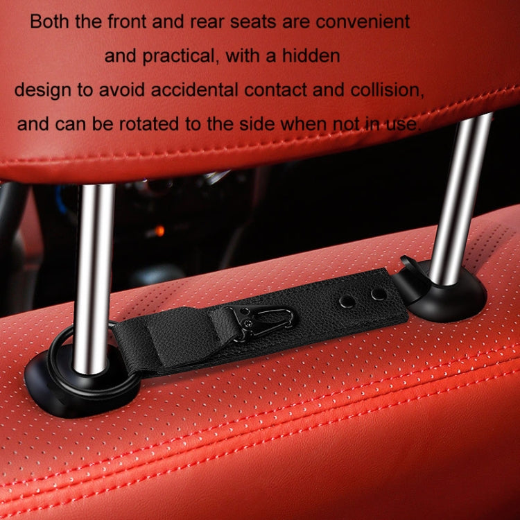 Car Seat Back Multifunctional Storage Metal Hook(Brown)