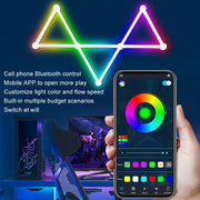 JSK-P22 5V Bluetooth RGB Stitching Light E-Sports Atmosphere Decorative Lamp, Style: 9 Sections+USB To DC Line+US Plug(White)