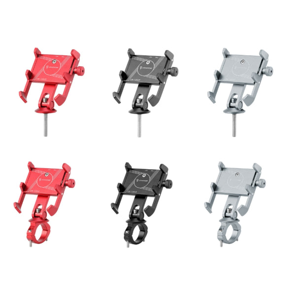 JOHORSE Bicycle Shockproof Mobile Phone Holder Motorcycle Riding Equipment, Color: Stem Black