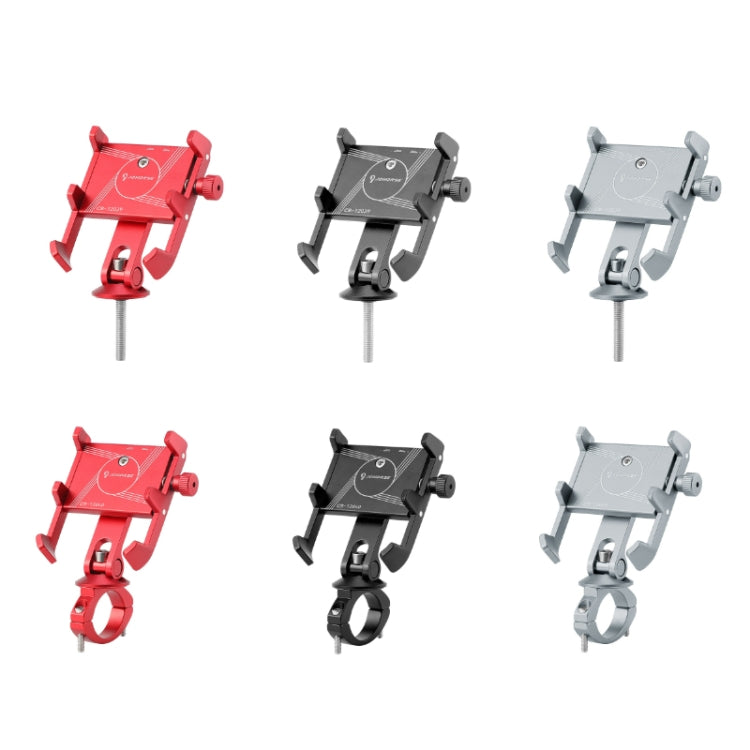 JOHORSE Bicycle Shockproof Mobile Phone Holder Motorcycle Riding Equipment, Color: Stem Silver