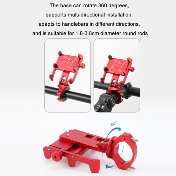 JOHORSE Bicycle Shockproof Mobile Phone Holder Motorcycle Riding Equipment, Color: Stem Black