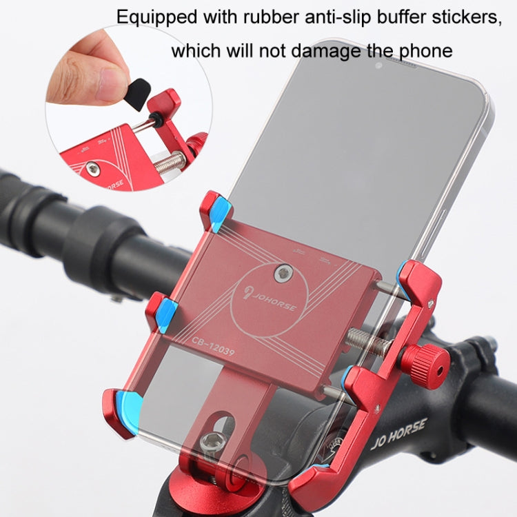 JOHORSE Bicycle Shockproof Mobile Phone Holder Motorcycle Riding Equipment, Color: Stem Red