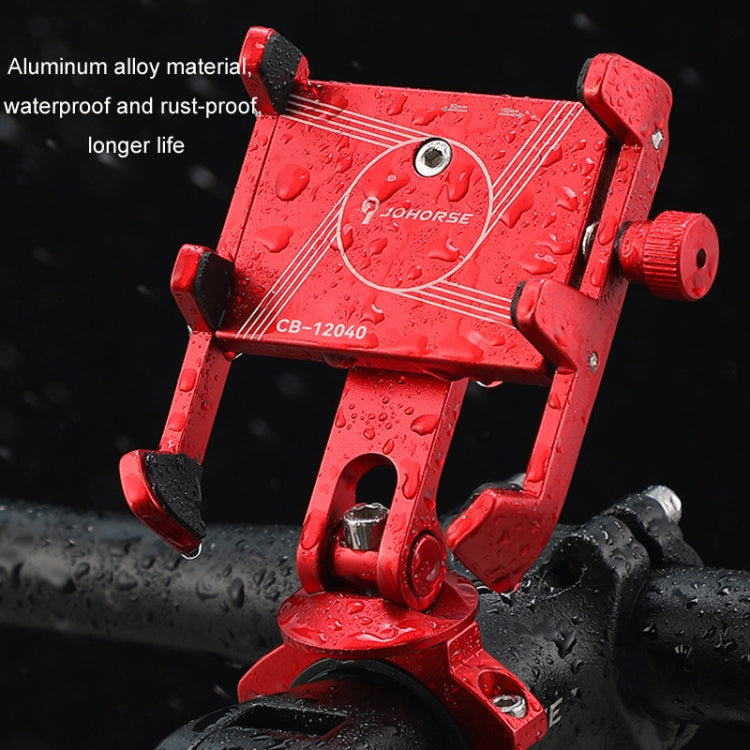 JOHORSE Bicycle Shockproof Mobile Phone Holder Motorcycle Riding Equipment, Color: Stem Red