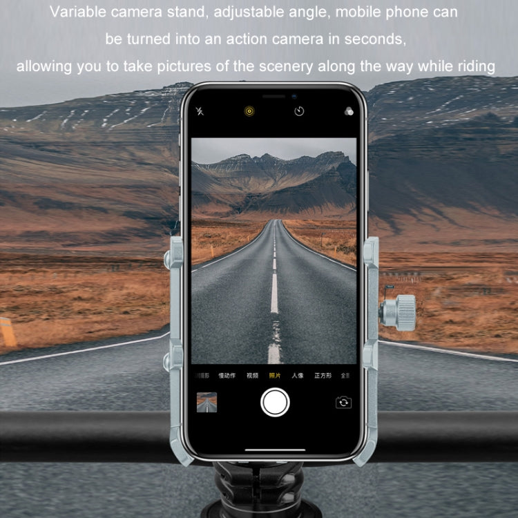 JOHORSE Bicycle Shockproof Mobile Phone Holder Motorcycle Riding Equipment, Color: Stem Black