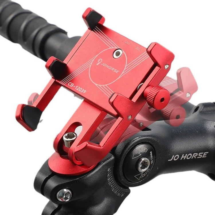 JOHORSE Bicycle Shockproof Mobile Phone Holder Motorcycle Riding Equipment, Color: Stem Red