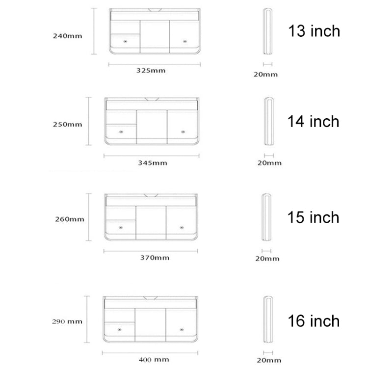 Multi-layer Water-resistant and Shock-absorbing Laptop Sleeve Laptop Storage Bag, Size: 16 inch(White)