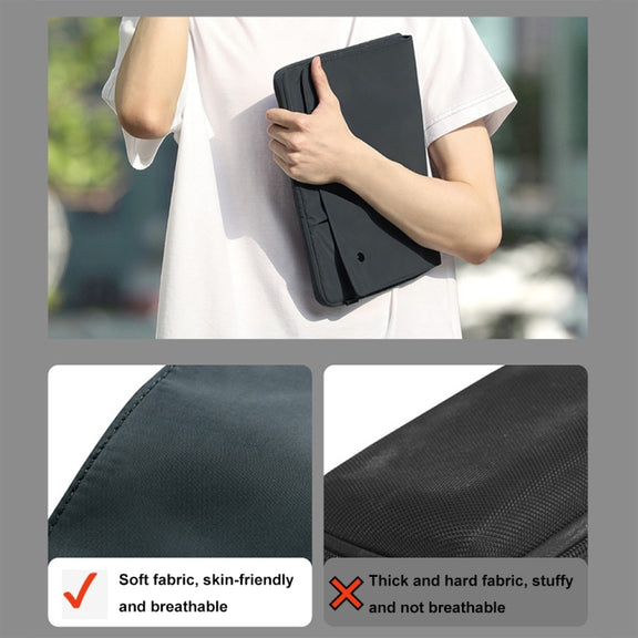 Multi-layer Water-resistant and Shock-absorbing Laptop Sleeve Laptop Storage Bag, Size: 16 inch(Black)
