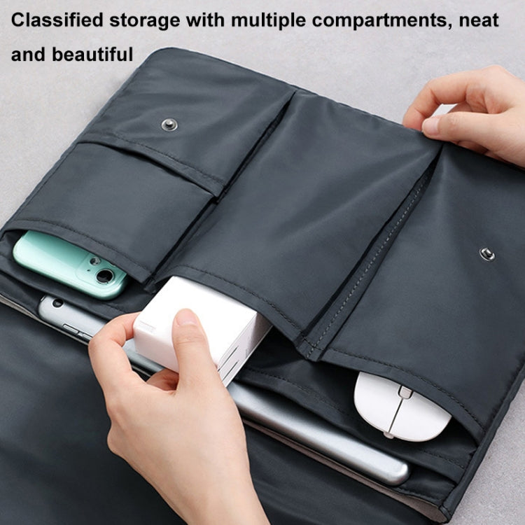 Multi-layer Water-resistant and Shock-absorbing Laptop Sleeve Laptop Storage Bag, Size: 14 inch(Black)