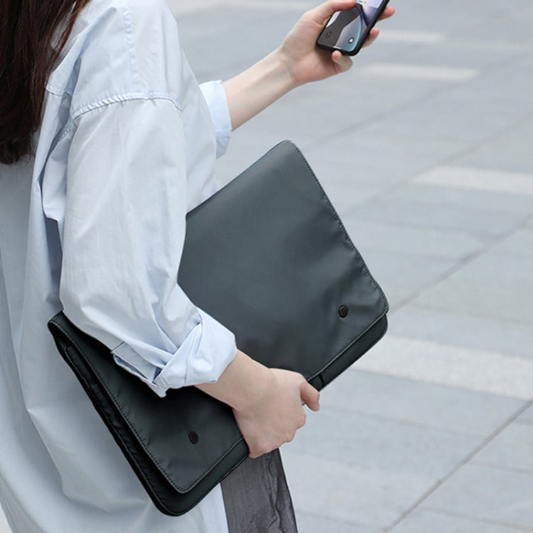 Multi-layer Water-resistant and Shock-absorbing Laptop Sleeve Laptop Storage Bag, Size: 16 inch(Black)