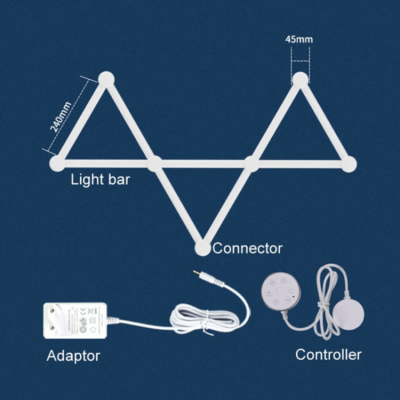 JSK-P26 Smart WiFi Bluetooth Version RGB Direct Illumination Phantom Splicing Light, Support Amazon Alexa / Google Assistant / DuerOS, Style: 9 Sections+EU Plug Adapter(White)