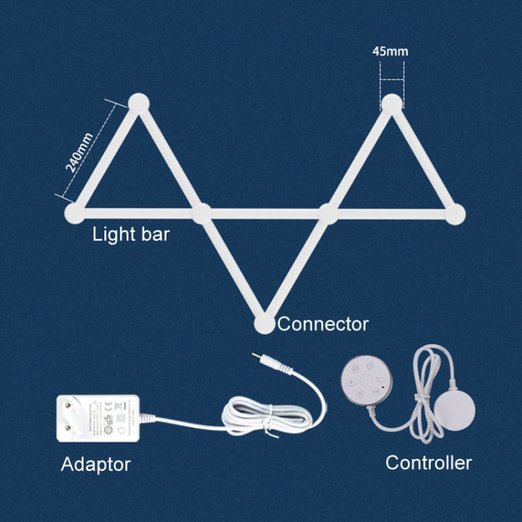 JSK-P26 Smart WiFi Bluetooth Version RGB Direct Illumination Phantom Splicing Light, Support Amazon Alexa / Google Assistant / DuerOS, Style: 9 Sections+UK Plug Adapter(White)