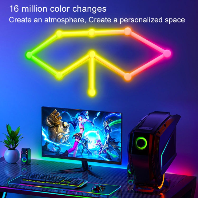 JSK-P26 Smart WiFi Bluetooth Version RGB Direct Illumination Phantom Splicing Light, Support Amazon Alexa / Google Assistant / DuerOS, Style: 9 Sections+AU Plug Adapter(White)
