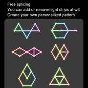 JSK-P26 Smart WiFi Bluetooth Version RGB Direct Illumination Phantom Splicing Light, Support Amazon Alexa / Google Assistant / DuerOS, Style: 9 Sections+EU Plug Adapter(White)