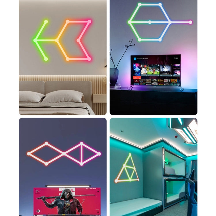 JSK-P26 Smart WiFi Bluetooth Version RGB Direct Illumination Phantom Splicing Light, Support Amazon Alexa / Google Assistant / DuerOS, Style: 9 Sections+EU Plug Adapter(White)