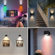 JSK-C38 Rechargeable Double Side Lighted Magnetic Wall Lamp Remote Control Night Light(White)