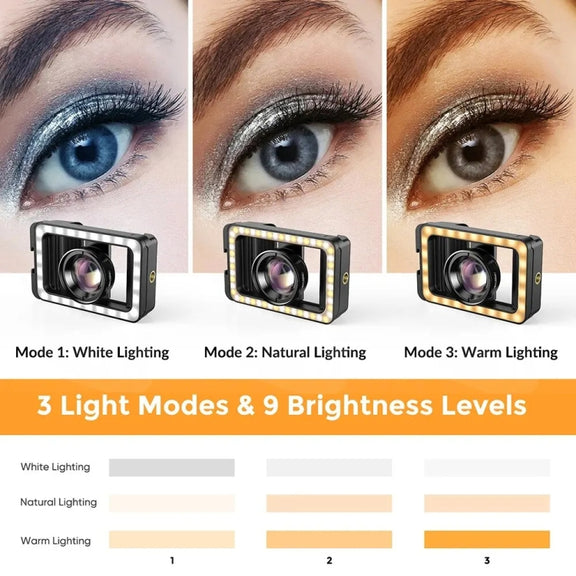 APEXEL 4K HD 100mm Macro Lens With LED Fill Light Set for Smartphones