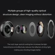 APEXEL 4K HD 100mm Macro Lens With LED Fill Light Set for Smartphones