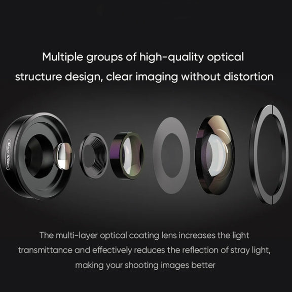 APEXEL 4K HD 100mm Macro Lens With LED Fill Light Set for Smartphones