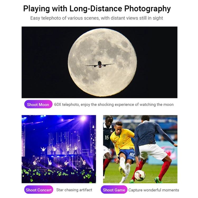 APEXEL 60X Smartphone Telescope Lens With Extendable Tripod Set