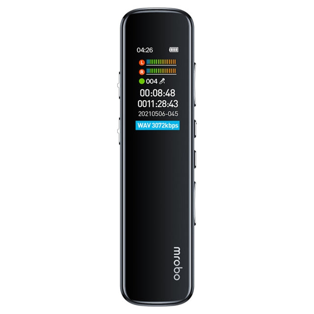 Mrobo RV-19 0.96-inch HD Screen 3D Noise Reduction Recording Pen Music Player, Capacity: 64GB(Black)