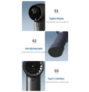 Outdoor Handheld Turbine Digital Display 100-Speed High-Speed Mini Fan, Color: White