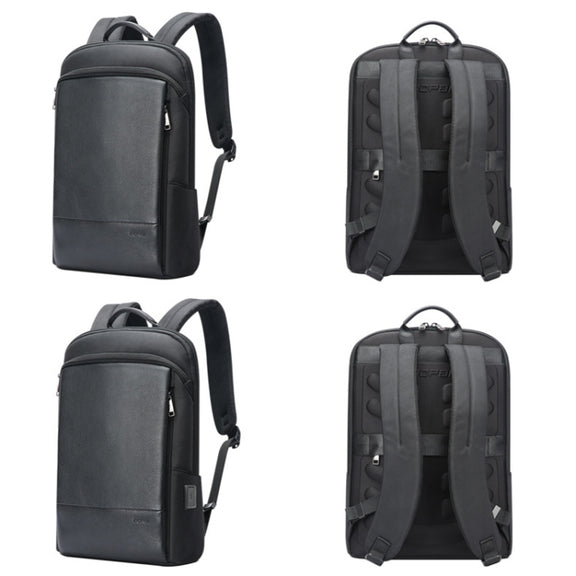 Bopai First-Layer Cowhide Business Commuter Water-resistant And Lightweight Laptop Backpack, Color: Flagship
