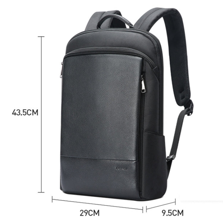 Bopai First-Layer Cowhide Business Commuter Water-resistant And Lightweight Laptop Backpack, Color: Flagship