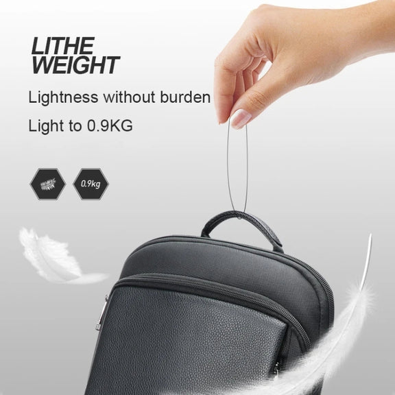 Bopai First-Layer Cowhide Business Commuter Water-resistant And Lightweight Laptop Backpack, Color: Flagship