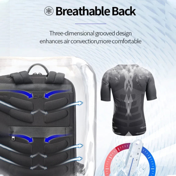 Bopai First-Layer Cowhide Business Commuter Water-resistant And Lightweight Laptop Backpack, Color: Flagship